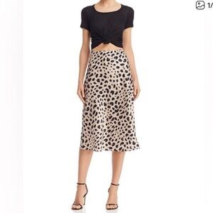 Aqua Leopard Midi Skirt